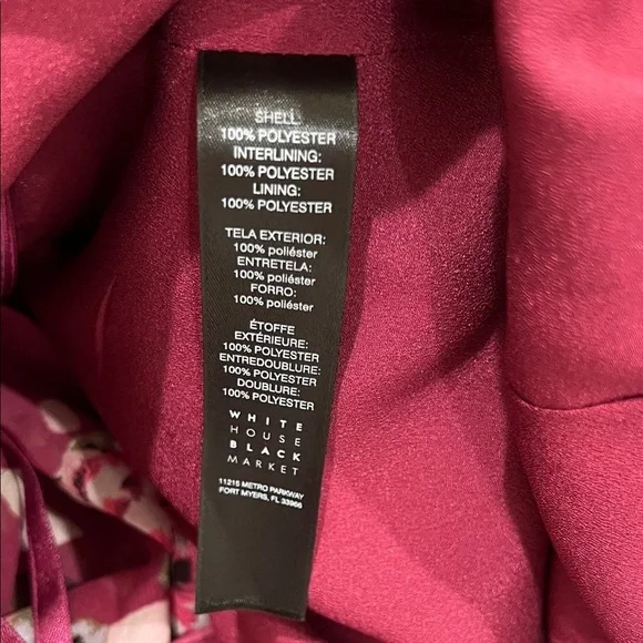 White House Black Market Burgundy Floral Midi Dress, Sleeveless, NWT, 14 - Picture 8 of 9